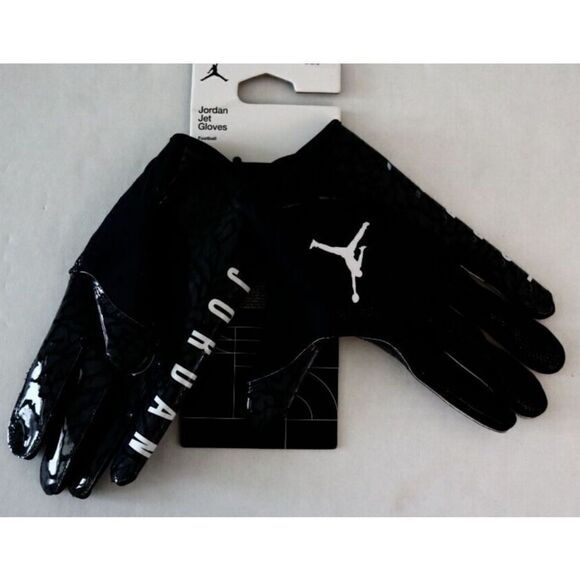 Nike J1007130091XL Men's Sz XL Black Jordan Jet Football Gloves $60 - Picture 2 of 3